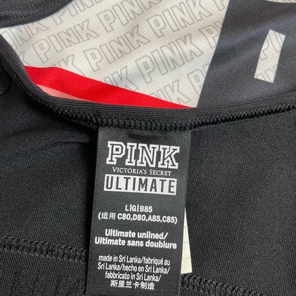 Victoria's Secret PINK Black and Multicolor Sports Bra - Picture 4 of 5